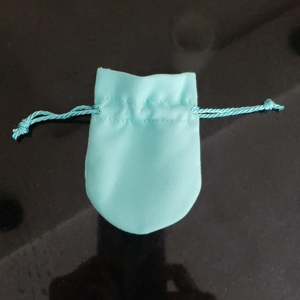 Set of 2 Tiffany & Co. Small Jewelry Pouch Bags Turquoise Color NWOT - Picture 3 of 3